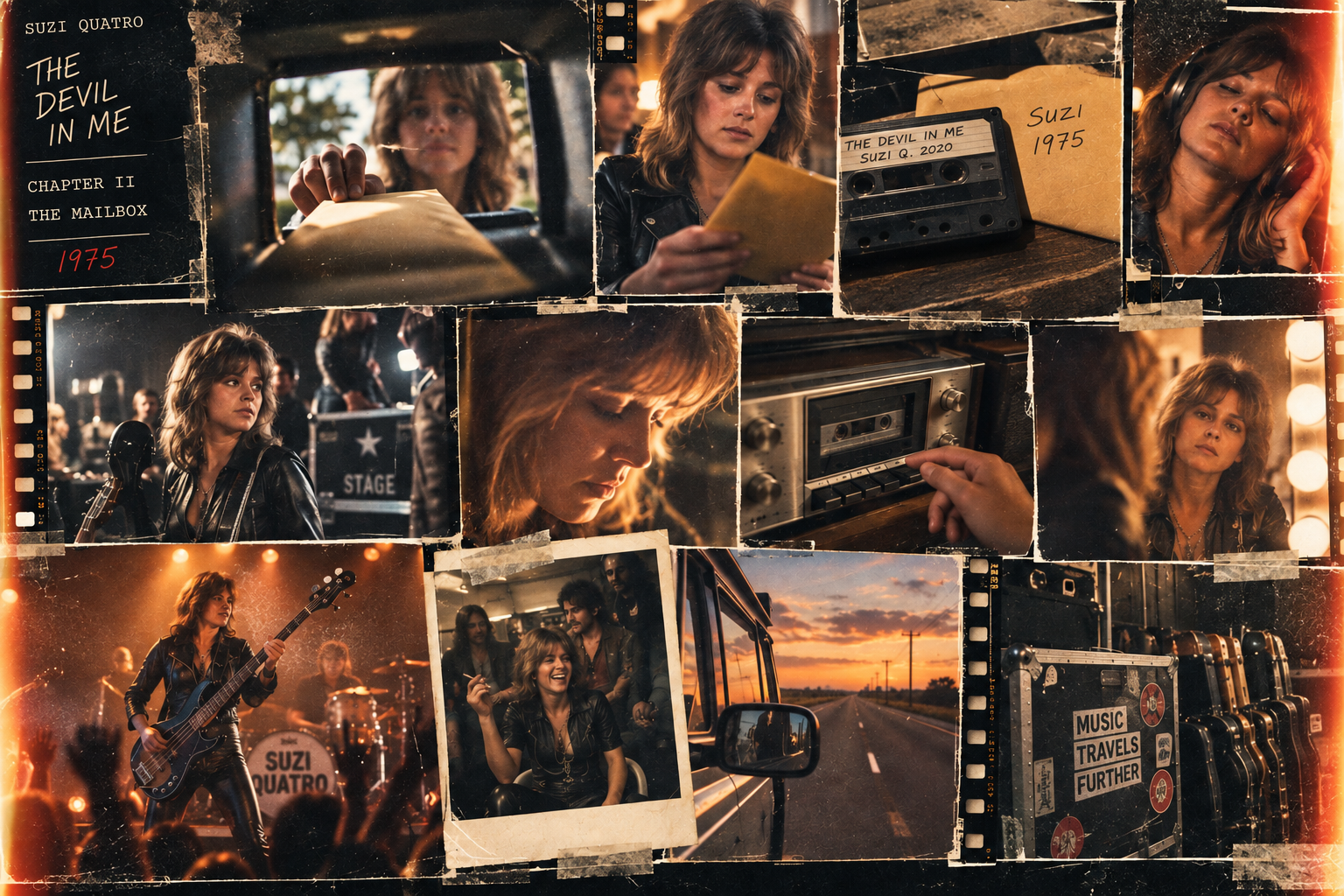 Young Suzi Quatro receives a cassette in 1975